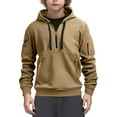 thumbnail image 2 of HAOTAGS Teen Boys Sport Hoodie, Half Zip Hooded Sweatshirts with Multi-pockets Casual Pullover Top Khaki 7 Years, 2 of 9