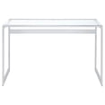 thumbnail image 3 of Hartford 47-inch Glass Top Writing Desk Chrome, 3 of 10
