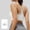 c01White, variant on Women's Strappy Sports Bras Light Compression Crop Criss Cross Back Padded Workout Yoga Bra Supportive U Neckline Brown S