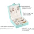 thumbnail image 3 of ZOUSSIQI Travel Jewelry Box, Small Travel Jewelry Boxes, Portable Jewelry Organizer Display, Leather Small Jewelry Organizer, Mini Jewelry Travel Case for Earring, Necklace, Rings (Blue) CA919-57972, 3 of 9