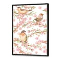 thumbnail image 3 of Designart 'Lovely Birds On Branches Of Flowering Almond' Traditional Framed Canvas Wall Art Print, 3 of 5