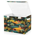 thumbnail image 2 of Storage Box With Lid 16.5x12.6x11.8In Foldable Stacked Household Storage Box Cute Christmas House, 2 of 7