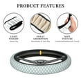 thumbnail image 4 of Rateoe Daisy Plaid Blue Pattern Elastic Stretch Steering Wheel Cover, Universal 15 inch, Microfiber Breathable , Anti-Slip, Odorless, Easy Carry, 4 of 6