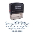 thumbnail image 1 of Printtoo Personalized Blue Self Inking Getting Married Custom Save The Date Rubber Stamper-68 x 30 mm, 1 of 6
