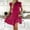 Hot Pink, variant on ITSAME Women's Plus Size Flowy Dress, Flutter Sleeve Lace Up Neck Fashion Summer Ruffles Tiered Dresses Hot Pink 4XL