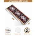 thumbnail image 4 of Red Black Stair Treads for Wooden Steps Indoor Runner Rug Carpet, Southwest Geometric Aztec Farmhouse Tribal 7 Pieces Peel and Stick Staircase Step Treads Covers Washable Throw Door Mats, 30"x8", 4 of 6