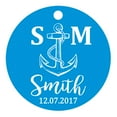 thumbnail image 1 of 100 PCS Personalized Initial with Anchor Wedding Favor Gift Paper Tags Custom Made Round Hang Tags, 1 of 1