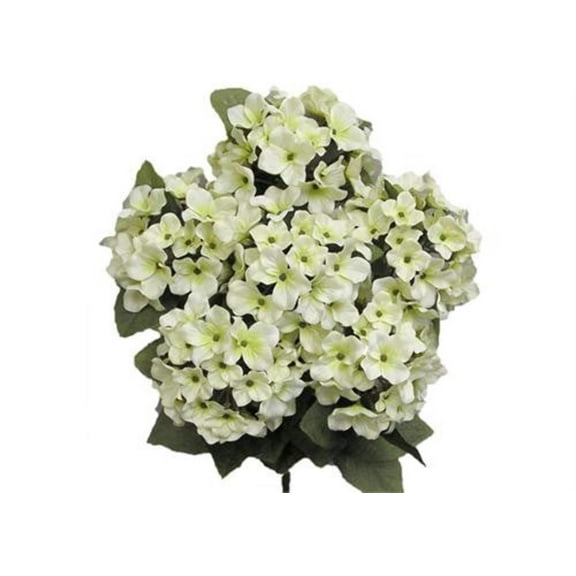 JenlyFavors 22 Inch X-Large Satin Artificial Hydrangea Silk Flower Bush 7 Heads Cream