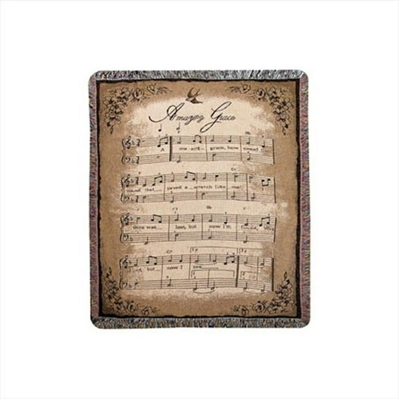 Manual Woodworkers and Weavers  How Sweet The Sound Tapestry Throw Blanket Fashionable Jacquard Woven 50 X 60 in.