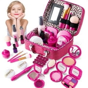 Pretend Makeup Kit for Girls, Kids Pretend Play Makeup Set - with Cosmetic Bag for Birthday Christmas, Toy Makeup Set for Toddler, Little Girls Age 3 (Not Real Makeup)
