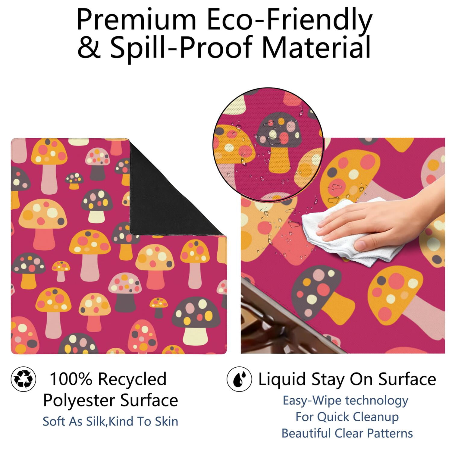 31.5 Inch Plants Inspired Game Surface Constructed from Durable Rubber Featuring Anti-Slip Grip Backing and Noise Dampening for Tiles Board Games