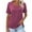Watermelon Red, variant on Womens Tops 2025 Fashion Plus Size Casual Solid Color V-neck Sleeve Top