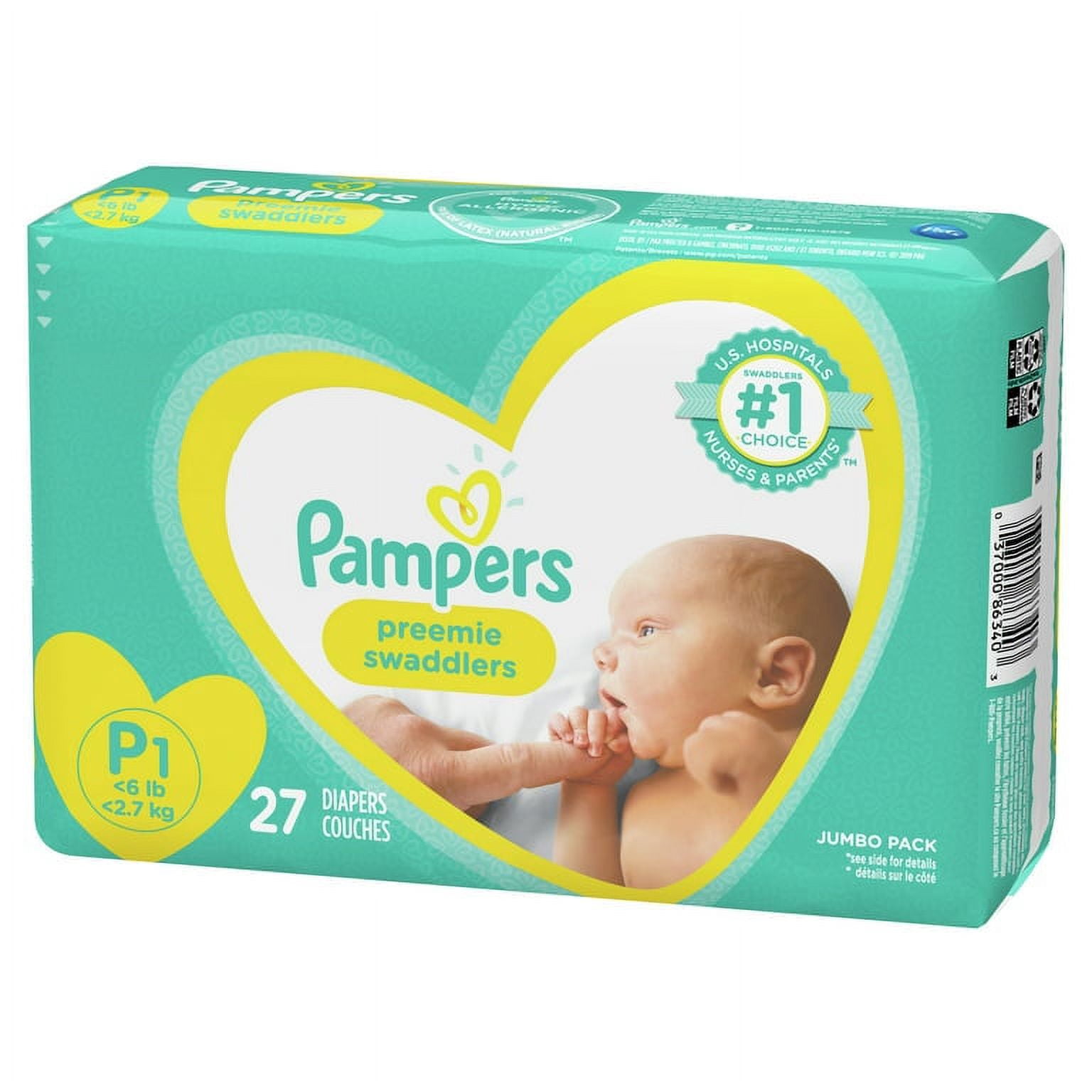 Pampers+Swaddlers+Diapers+-+Preemie+-+27+Pack for sale online