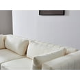 thumbnail image 6 of 86'' Upholstered Modern Sofa Couch, 3-Seater Sofa with 2 Small Pillows and Metal Legs, Comfy Couche Furniture with 2 Extra Cushions for Living Room, Bedroom, Apartment, Ivory, 6 of 9