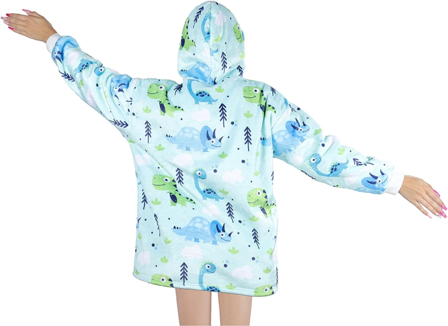Moderong Wearable Blanket Hoodie, Oversized Flannel Comfy Sweatshirt for Adults,Warm Cozy Hooded Body Blanket
