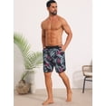 thumbnail image 5 of DARING DIVA Men's Swimming Elastic Liner Drawstring Beach Shorts with Pocket 28 Black Red, 5 of 7