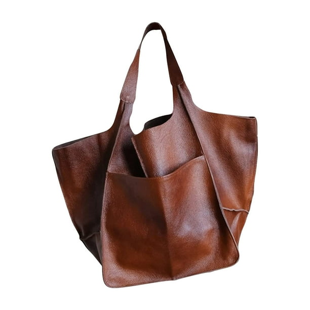 Leather bucket tote deals bag