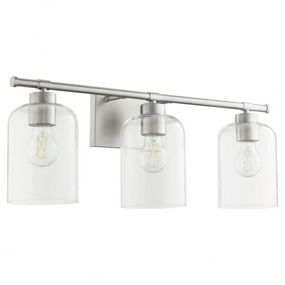 3 Light Bath Vanity-9.5 inches Tall and 25 inches Wide-Satin Nickel Finish Bailey Street Home 183-Bel-5054741