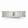 thumbnail image 3 of White Stainless Steel Ring Band Wedding Polished Textured, 3 of 6