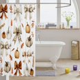 thumbnail image 3 of Manfei Autumn Fall Pumpkin Shower Curtain 72Wx72L,Vintage Bowknot Pattern Bathroom Curtain, 3 of 5