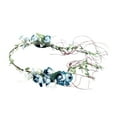 thumbnail image 2 of Diadema de Flores Hecha a Mano Salvador Corona Floral de Novia Azul, 2 of 10