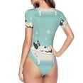 thumbnail image 4 of Gaeub French Bulldog Taking A Bath Women'S Short Sleeve One Piece Swimsuit Sexy High-Waisted Bodysuit For Swimming, Beach, Sports - Large, 4 of 9