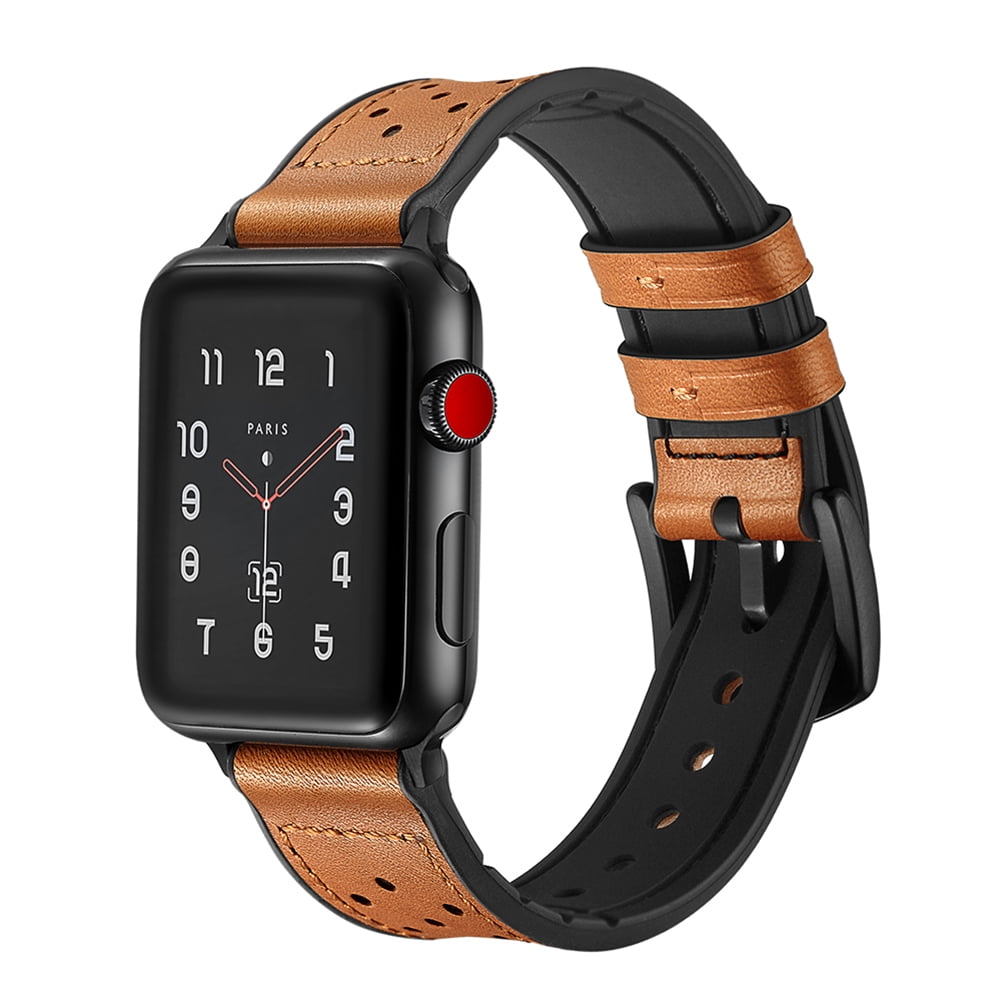 Sweatproof Hybrid Leather Sports Watch Band Vintage ...