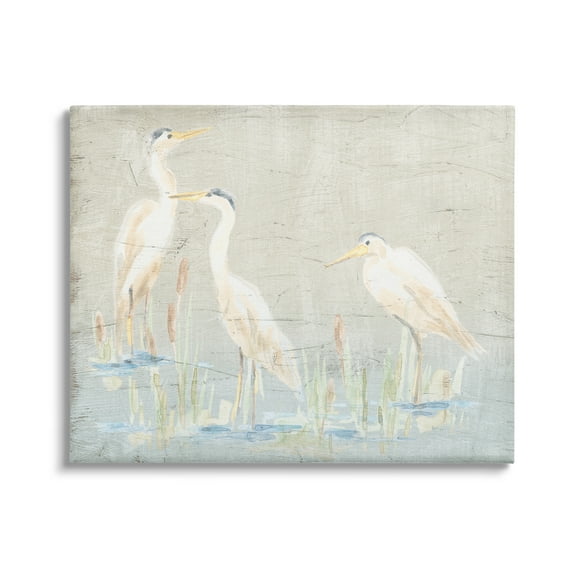 Stupell Industries Rustic Nautical Herons Animals & Insects Painting Gallery Wrapped Canvas Art Print Wall Art, 20 x 16