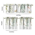 thumbnail image 5 of Green Leaves 3-Piece Kitchen Curtains Set Kitchen Curtains Sets with Valance for Windows Rod Pocket Machine Washable Kitchen Decor(54"x18"+2x27.5"x24"), 5 of 6