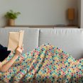 thumbnail image 3 of Colorful Soft Flannel Fleece Blanket, Pattern with Multicolored and Dotted Hexagons Retro Style Geometric Design Print, Cozy Plush for Indoor and Outdoor Use, 50" x 70", Multicolor, by Ambesonne, 3 of 5