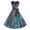 Blue, variant on IROINNID Women's Sleeveless A-Line Dress Round Neckline Summer Retro Lace Panel Waist Hem Swing Dresses With Belt Strapless Print Dress