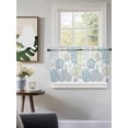 thumbnail image 3 of Light Blue Coastal Tier Curtains 36 Inch Length,Sheer Curtains for Bedroom Living Room Window Summer Beach Coral Shell Starfish Rod Pocket Drapes Kitchen Curtains Small Half Window 27.5"x36" 2 Panels, 3 of 6