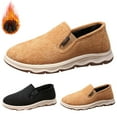 thumbnail image 2 of XIMIN Mens Slip on Canvas Sports Loafers Casual Shoes Sneakers with Fuzzy Lined Comfy Walking Work Shoes Pain Relief Fashion Breathable Loafers Footwear, 2 of 6