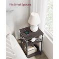 thumbnail image 5 of YEXJ Side Table with Charging Station, 3-Tier End Table with USB Ports and Outlets, Nightstand for Living Room, Bedroom, 11.8 x 13.4 x 22.8 Inches, Plug-in Series,Chestnut Brown + Black, 5 of 6