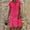 A037-Hot Pink, variant on CALAFEBILA Plus Size Dresses for Women Short Sleeve V-neck Striped Knee Length A-Line Dress Vintage Long Womens Dresses