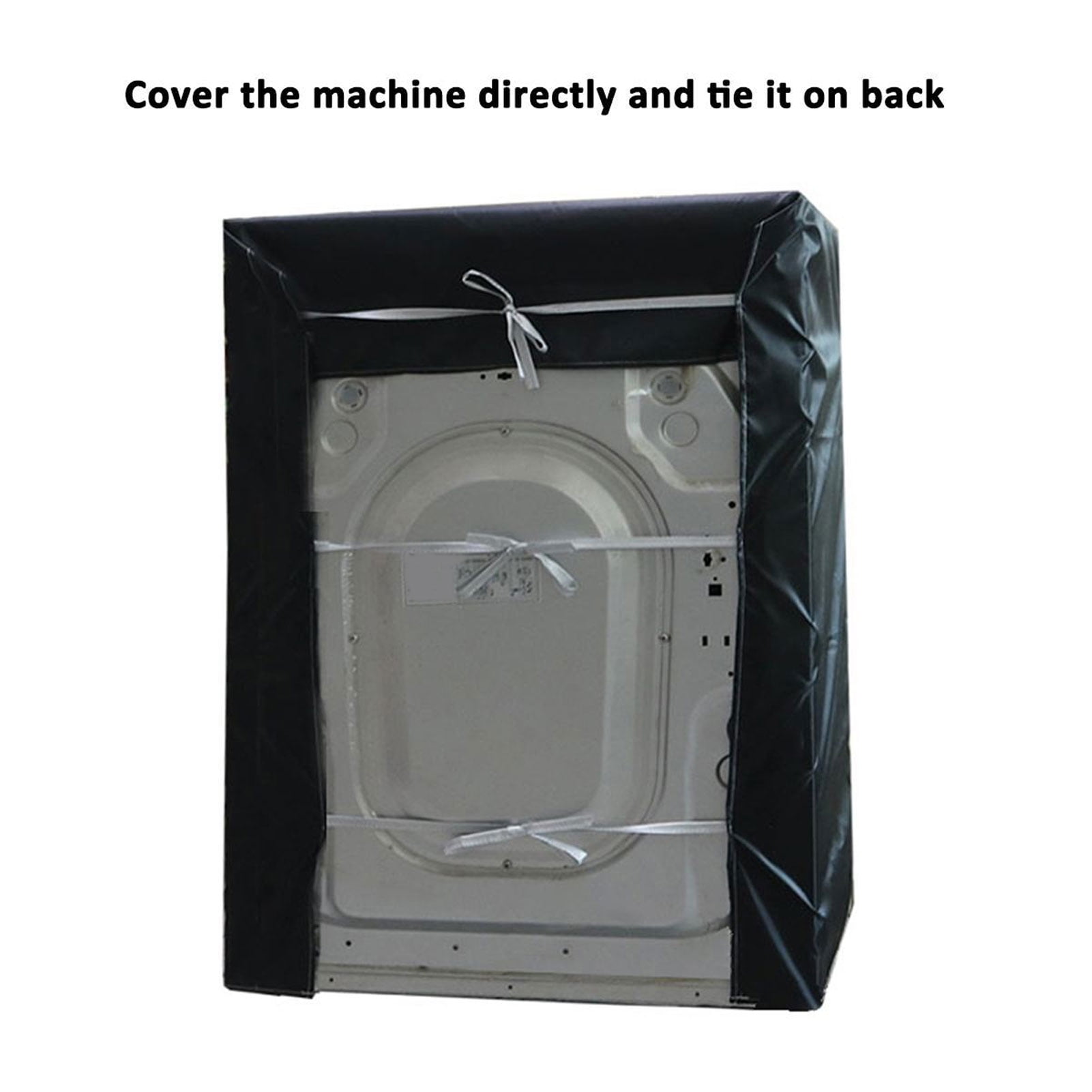 Washing Machine Cover, Sunproof Black PU Coating Front Load Washer Dryer Cover Oxford Cloth  For Balcony