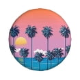 thumbnail image 2 of Easygdp Beach with Palm Trees Automobile Tire Dust Cover, 14-17in Spare Tire Cover Universal Fit for Trailer, Car, Truck, SUV, Jeep - 15 inch, 2 of 9