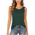 thumbnail image 2 of Mifsaly Cotton Tank Tops for Women Crew Neck Backless Sleeveless Top Lightweight Casual Loose Fit Summer Beach Layering Tees Green,XS, 2 of 8