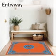 thumbnail image 3 of ODIKA 2'x3' Machine Washable Non-Slip Area Rug, Classic Rosette Mosaic with Decorative Corner Accents High Traffic Rug, Orange, 664080, 3 of 7