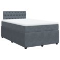 Box spring bed with mattress dark grey 120x190 cm velvet