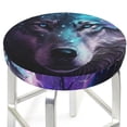 thumbnail image 3 of Disketp Purple Sky Wolf Funda Redonda para Taburete, Funda de Cojín para Silla de Bar Suave y Elástica-12 inch, 3 of 7