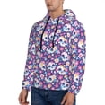 thumbnail image 3 of Daiia blue flower Skull colorful for Men's Fashion Hoodies & Sweatshirts with Kangaroo Pocket Hooded Sweatshirt Breathable & Moisture Wicking-Medium, 3 of 7