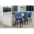 thumbnail image 5 of MINCETA Counter Stools,26" 360 Free Swivel Vertical Line Modern Upholstered Counter Height Bar Stools,Set of 2,Performance Fabric in Navy, 5 of 10