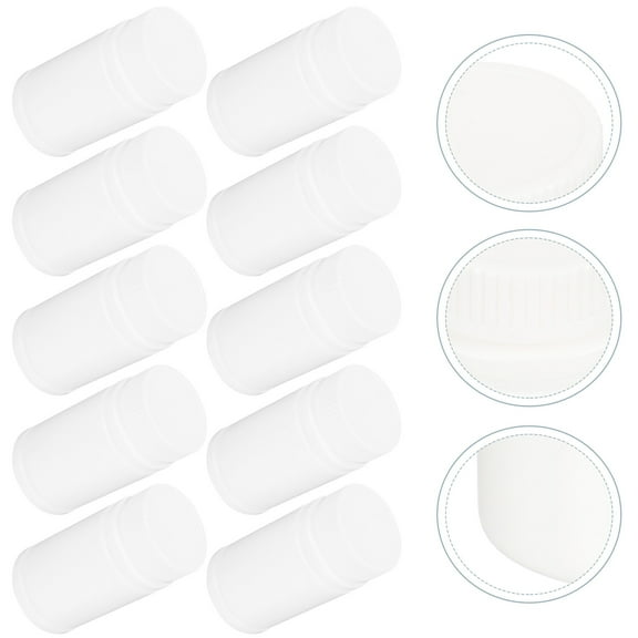 PAMINGONO Pill Bottle Plastic White 10Pcs 3.5x1.8in
