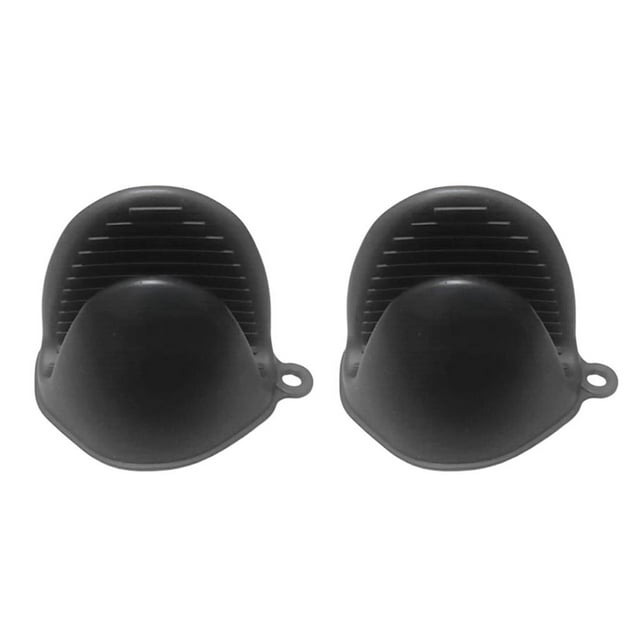1 par de de silicona de aismiento térmico guantes de silicona de cocina empuñaduras de guantes de coc Negro Baoblaze Guantes de silicona de cocina