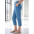 thumbnail image 3 of Roaman's Women's Plus Size Soft Knit Relaxed Pull-On Capri Pant, 3 of 6