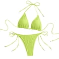 thumbnail image 2 of Warop Women's Solid Color Padded Triangle Bikini Set, Separate Swimsuit for Beach and Pool, 2 of 8