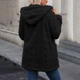 thumbnail image 4 of Fmbrln Winter Fleece Jackets for Women Button Long Sleeve Hooded Coat Fashion Warm Outwear with Pockets, 4 of 5