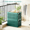 thumbnail image 3 of ZHUYZ Camping Storage Box, 50L Foldable Bin with Pine Wood Lid, Collapsible Folding Crate Easy to Disassemble Plastic Storage Crates for Outdoor Activities, Camping, Car Trunk, Navy Blue, 3 of 6