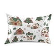 thumbnail image 7 of Yayeee Pillowcase Standard Size Set of 2 Satin Wrinkle Resistant Pillow Case, Brown Christmas House, 7 of 7